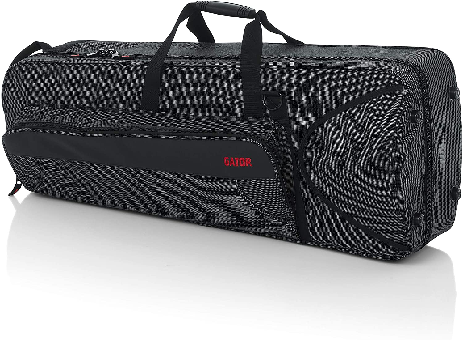 Gator Cases Lightweight Polyfoam Trombone Case with Removable Strap and Rubber Interlocking Carry Handle