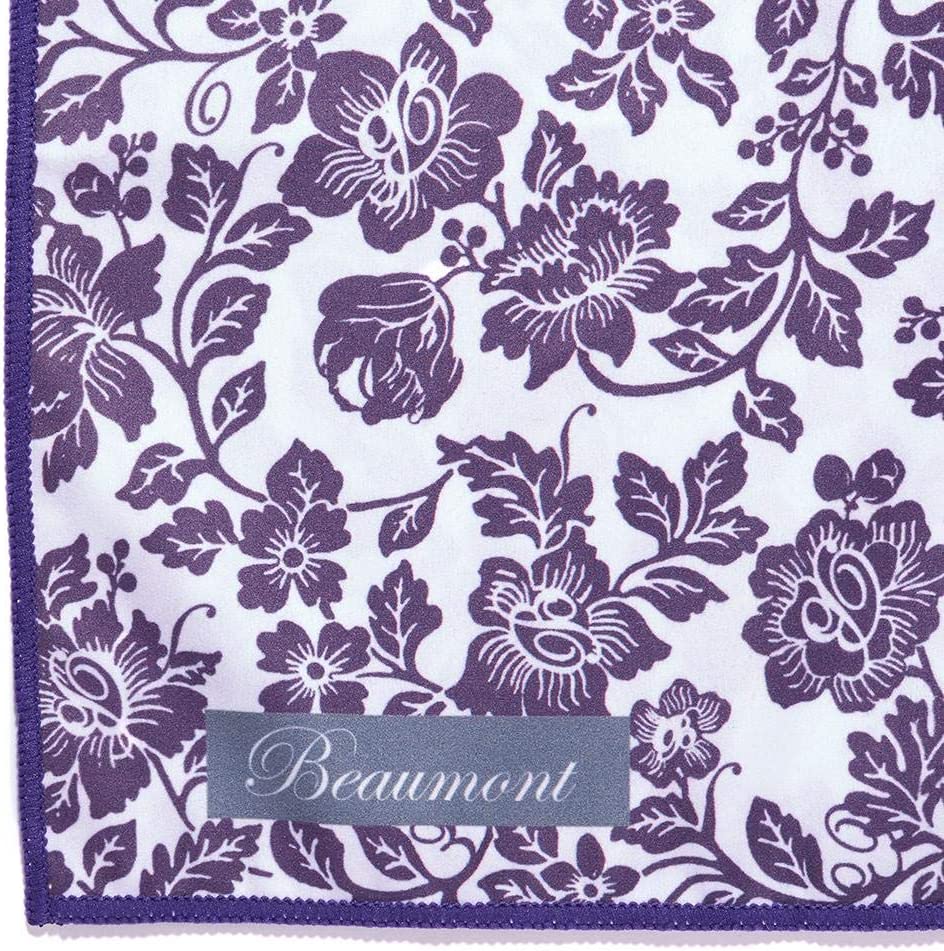 Beaumont Musical Polishing & Cleaning Patterned Damson Lace Instruments Trumpet Clarinet Sax Flute Recycled Microfibre Cleaning Cloth Brass Silver 25 x 25cm