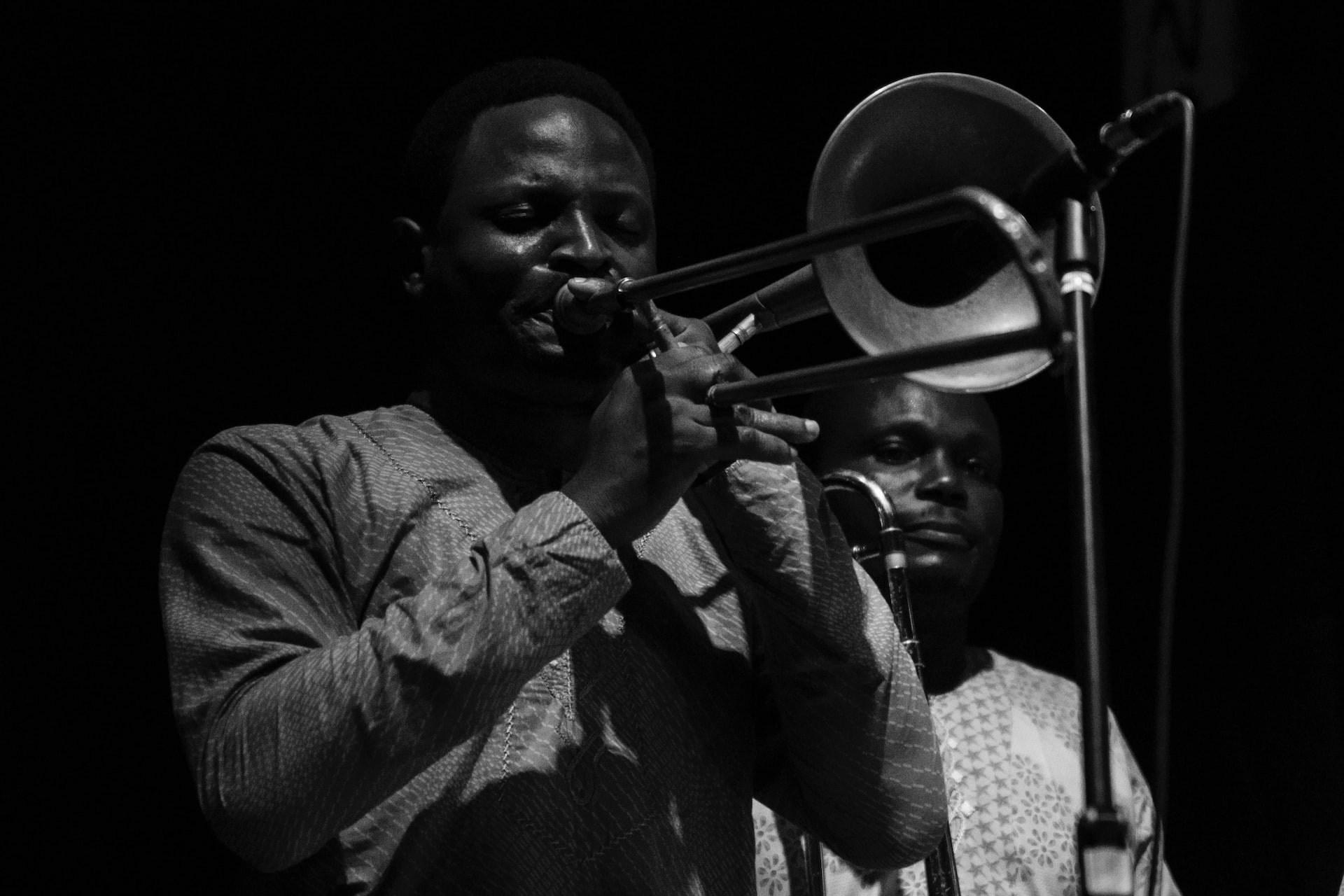 Man playing a trombone 