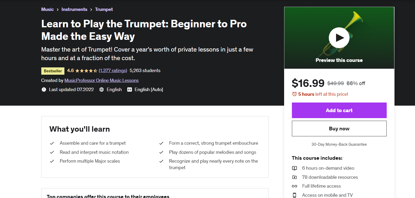 learn to play trumpet