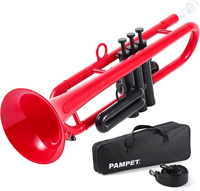 Red plastic trumpet