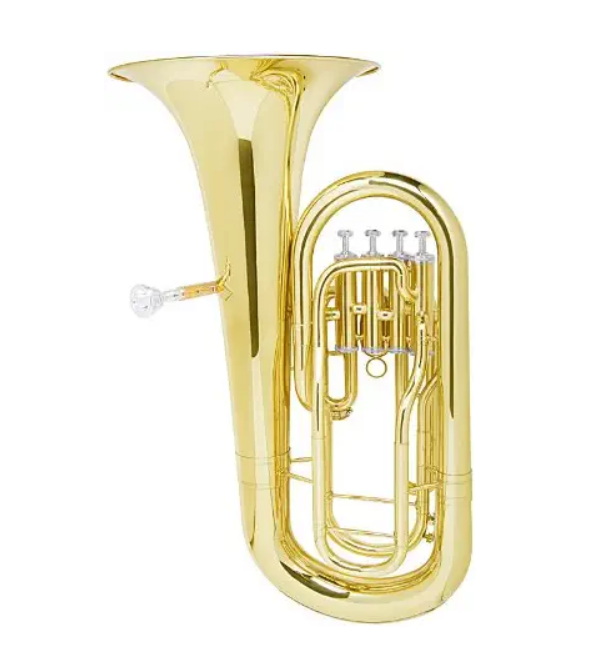 Mendini MEP-L Lacquer Brass B Flat Euphonium with Stainless Steel Pistons